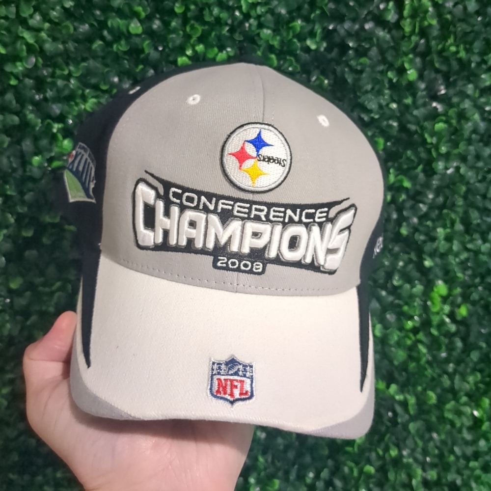 New VTG  Steelers Unisex Cap Conference Champions 2008 Stitched And Velcro Strap
